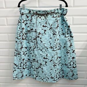 Liz Claiborne Women’s 14 Blue Floral Patterned A-Line Midi Skirt